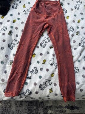 lululemon athletica Rust Orange Textured Active Leggings
